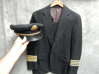 Vintage Twa Pilot Captain Uniform W/hat Named