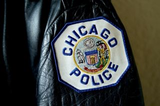 1960 ' s Vintage Chicago Police CPD Issue Leather Jacket Collectible Sz 52 Short? 3