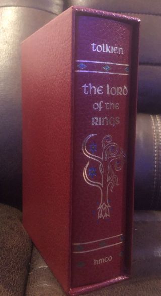 Rare Lord Of The Rings Red Leather Bound Vintage Tolkien 1987 Collector 