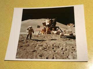 Apollo 15 James B.  Irwin Flag Salute Photograph Rockwell Nasa