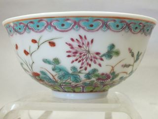 (b) A Chinese Porcelain Bowl With Floral Decoration 20thc Red Mark
