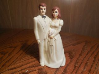 Plastic Bride & Groom Wedding Cake Topper - Vintage