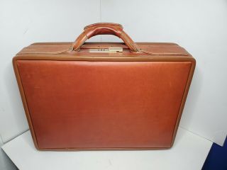 Vintage Hartmann Briefcase Brown Belting Leather 18 " X 14 " X 3 " Rare Lining 527