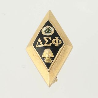 Delta Sigma Phi Badge - 14k Yellow Gold Fraternity 1927 Vintage Greek Pin