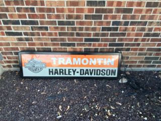 1980s /90s Vintage Tramontin Harley Davidson Dealership Lighted Sign