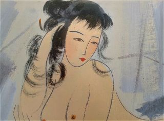 Chinese 100 Hand Oil Painting “Beauty” By Lin Fengmian 林风眠 LV322 3