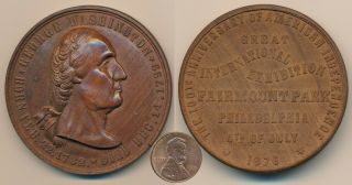 ^^scarce^^ 1876 Washington 2 1/2 " Wooden Medal From Philadelpia Expo No Rsrv