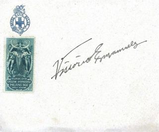 1906 Milan Expo King Victor Emmanuel Iii Signed Cover From The Hoel Manin Milan