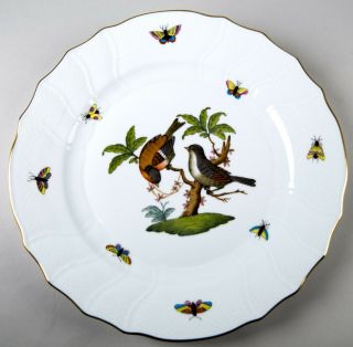Herend Rothschild Bird Dinner Plate 1524 Motif 12 Vintage Porcelain Hungary