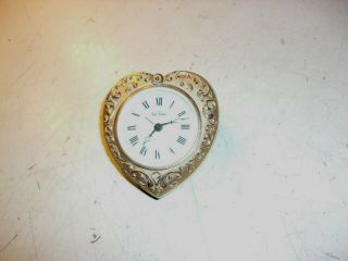 Vintage Heart Shaped Seth Thomas Travel Alarm Clock 3