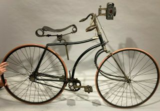 1889 Victor Bicycle Hard Tire Safety Spring Fork 30 " Wheels Kerosene Lantern