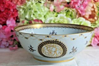 Fine,  Chinese Export Cobalt And Gold Punch Bowl