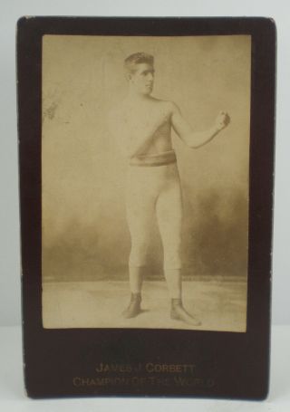 Vintage James J.  Corbett - Champion Of The World Cabinet Card Photo Boxing