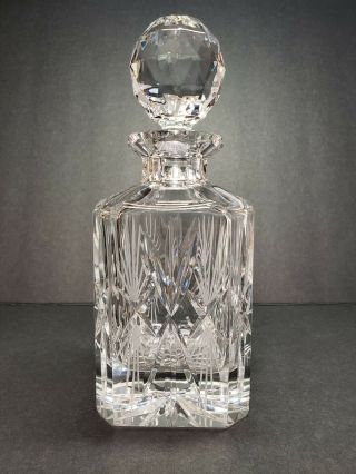 Vintage Waterford Cut Crystal Square Spirit Decanter With Stopper,  Ireland