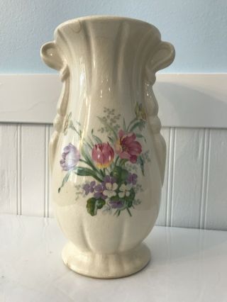 Vintage Urn Style Bud Vase Cream With Pink,  Purple,  Yellow - Spring Bloom