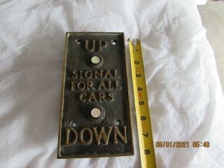 Antique Vintage Otis ? Elevator Up Down Switch Control Brass Mother Of Pearl