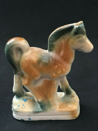 Vintage Small Horse Figurine Glazed 3 Inches