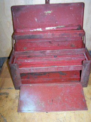Vintage (pre Proto) Plomb Tool Co.  Los Angeles Metal Mechanics Tool Box W/tray
