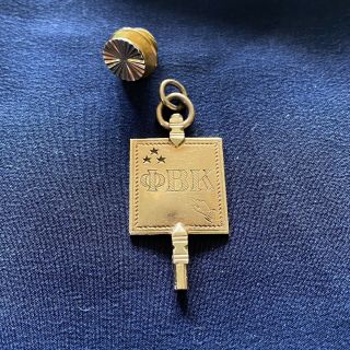 Vintage 1942 Phi Beta Kappa 10k Gold Pendant And 14k Lapel Stick Pin
