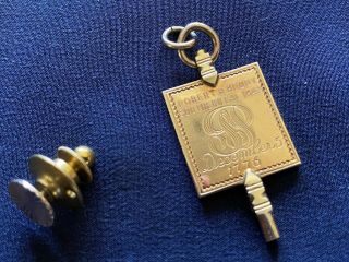 Vintage 1942 Phi Beta Kappa 10k Gold Pendant and 14K Lapel Stick Pin 2