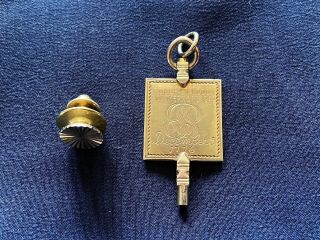 Vintage 1942 Phi Beta Kappa 10k Gold Pendant and 14K Lapel Stick Pin 3