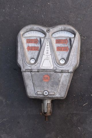 Vintage Dual 1 Hour Parking Meter 5 Pennies Or 1 Nickel