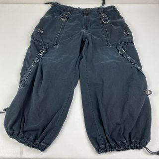 Vtg 90s Tripp Nyc Pants Mens Black Wide Leg Goth Rave Zipper Bondage Punk 2xl