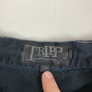 VTG 90s Tripp Nyc Pants Mens Black Wide Leg Goth Rave Zipper Bondage Punk 2XL 2