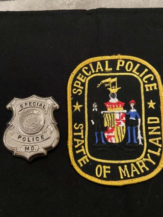Vintage Obsolete Police Badge And Patch Maryland
