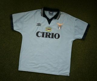 Ss Lazio 1996/98 Umbro Home Football Shirt L Mens Vintage Soccer Jersey Maglia