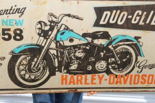 Large Vintage Harley Davidson Motorcycle The 1958 Duo - Glide 48 