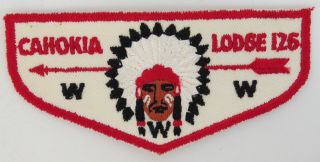 Oa Cahokia Lodge 126 F1 Flap Red Bdr.  Cahokia Mound,  Illinois [tk - 546]