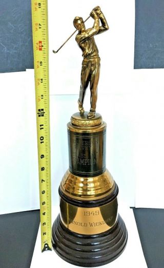 Vintage 1948 Champ Dodge Inc Trophies Co.  Figural Golf Trophy 18” Tall Art Deco