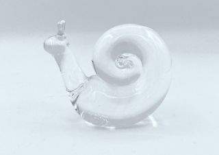 Charming And Lovely Signed Crystal Steuben Snail Figurine 3 1/4 X 3 Inches