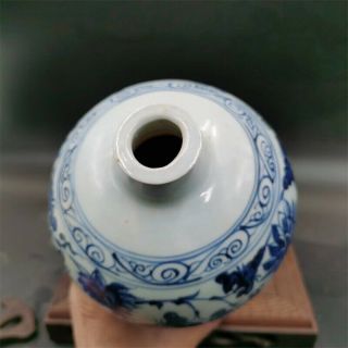 18th C.  OLD CHINESE BLUE AND WHITE PORCELAIN PHOENIX VASE 3
