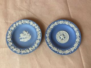 2 Vintage Wedgwood Blue Jasperware Decorative Small Plates - Neiman Marcus