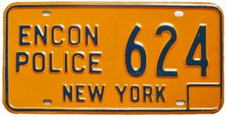 York 1974 - 1985 Environmental Conservation Police License Plate Encon 624