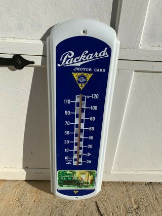 Vintage " Packard Automobiles " Advertising Thermometer (27 " X 8 ") Old Stock