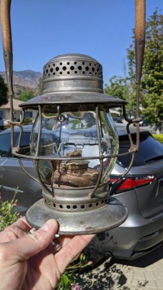 T.  L.  Moore Bell Bottom Railroad Lantern Tinny Cast Mp Globe