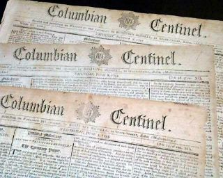 Six (6) 18th Century American United States 1793 - 94 Newspapers