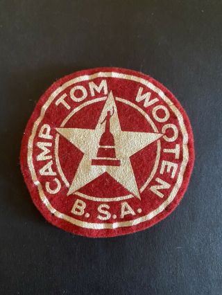 Boy Scout Camp Tom Wooten Red Felt Patch