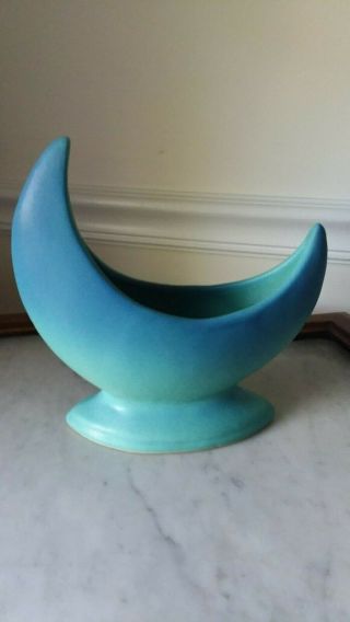 Vintage Van Briggle Crescent Moon Turquoise/blue Art Pottery Vase Planter