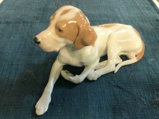 Vintage 9 5/8 " Royal Copenhagen 1635 Pointer Hunting Dog Figurine