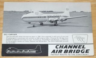 Vintage Channel Air Bridge Uk Douglas Dc - 4 Carvair Airline Issued Postcard