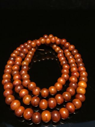0.  3 " Antique Old China Yak Bone Apple Orchard 108 Buddha Beads Necklaces