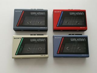 4x Vintage Sony Walkman Personal Cassette Tape Player Wm - 22