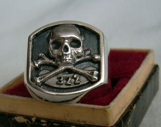 Lodge 322 Skull And Bones Yale Secret Society 925 Ring