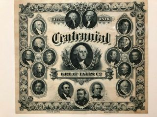 1876 Great Falls Co.  Bank Note Advertisement Centennial Exhibition