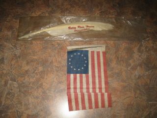 Antique Flag Feather Souvenir From Betsy Ross House Birthplace Of Old Glory 1909