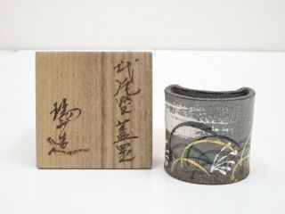 5186746: Japanese Tea Ceremony Banko Ware Lid Rest By Zuizan Kaga / Futaoki